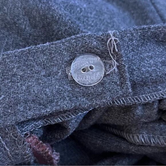 Vintage 80s Rrrrruss Russ Togs Midi A-Line Workwear Wool Skirt Charcoal 12 - Picture 4 of 7